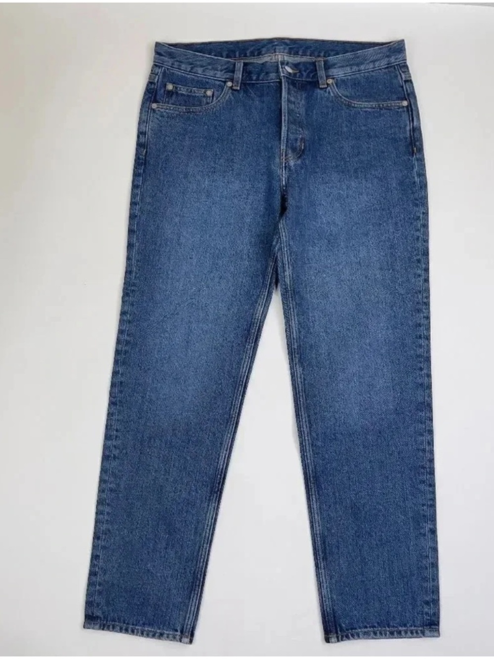 ARKET Men's M005 Straight Leg Cropped Jeans Blue Denim W33